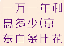 京东白条借一万一年利息多少(京东白条比花呗恶心)