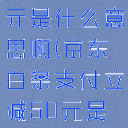 京东白条支付立减50元是什么意思啊(京东白条支付立减50元是什么意思啊安全吗)