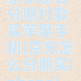 京东怎么分期付款买苹果手机(京东怎么分期买iphone)