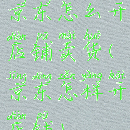 京东怎么开店铺卖货(京东怎样开店铺)