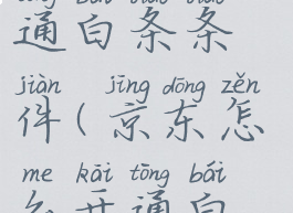 京东怎么开通白条条件(京东怎么开通白条?)