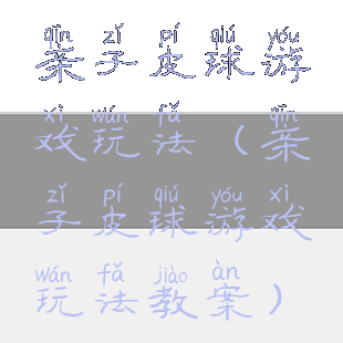 亲子皮球游戏玩法(亲子皮球游戏玩法教案)