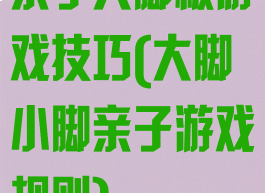 亲子大脚板游戏技巧(大脚小脚亲子游戏规则)