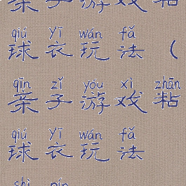 亲子游戏粘球衣玩法(亲子游戏粘球衣玩法视频)