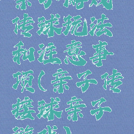亲子游戏传球玩法和注意事项(亲子传接球亲子游戏)