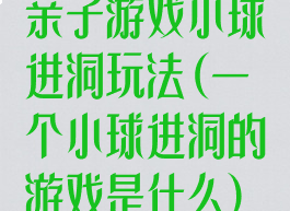 亲子游戏小球进洞玩法(一个小球进洞的游戏是什么)