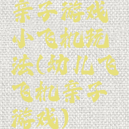 亲子游戏小飞机玩法(幼儿飞飞机亲子游戏)