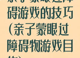 亲子蒙眼过障碍游戏的技巧(亲子蒙眼过障碍物游戏目的)