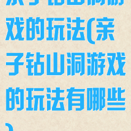 亲子钻山洞游戏的玩法(亲子钻山洞游戏的玩法有哪些)