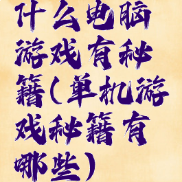 什么电脑游戏有秘籍(单机游戏秘籍有哪些)