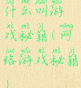 什么叫游戏秘籍(网络游戏秘籍)