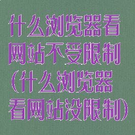 什么浏览器看网站不受限制(什么浏览器看网站没限制)