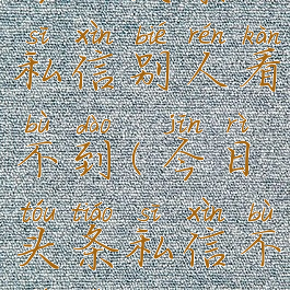 今日头条私信别人看不到(今日头条私信不提示)