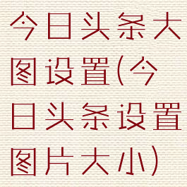 今日头条大图设置(今日头条设置图片大小)