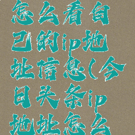 今日头条怎么看自己的ip地址信息(今日头条ip地址怎么查)