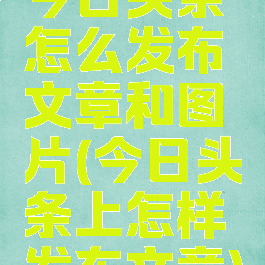 今日头条怎么发布文章和图片(今日头条上怎样发布文章)