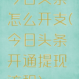 今日头条怎么开支(今日头条开通提现流程)