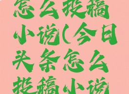 今日头条怎么投稿小说(今日头条怎么投稿小说赚收益)