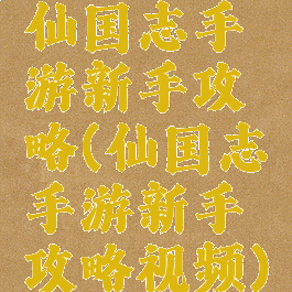 仙国志手游新手攻略(仙国志手游新手攻略视频)