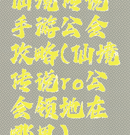 仙境传说手游公会攻略(仙境传说ro公会领地在哪里)