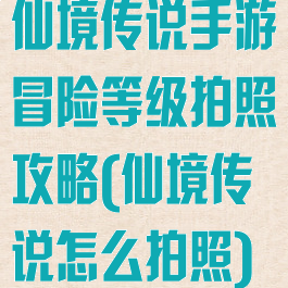 仙境传说手游冒险等级拍照攻略(仙境传说怎么拍照)