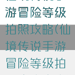 仙境传说手游冒险等级拍照攻略(仙境传说手游冒险等级拍照攻略大全)