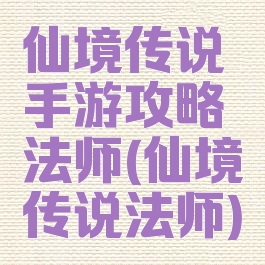 仙境传说手游攻略法师(仙境传说法师)