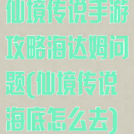 仙境传说手游攻略海达姆问题(仙境传说海底怎么去)