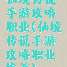 仙境传说手游攻略职业(仙境传说手游攻略职业推荐)