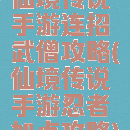 仙境传说手游连招武僧攻略(仙境传说手游忍者加点攻略)