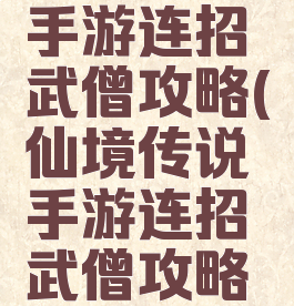 仙境传说手游连招武僧攻略(仙境传说手游连招武僧攻略视频)