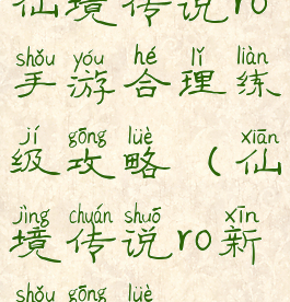 仙境传说ro手游合理练级攻略(仙境传说ro新手攻略)