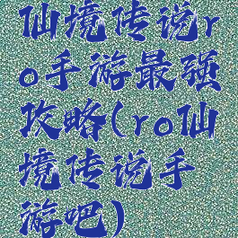 仙境传说ro手游最强攻略(ro仙境传说手游吧)