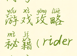 代号rider游戏攻略秘籍(rider名字)
