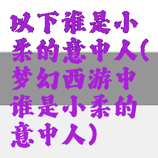 以下谁是小柔的意中人(梦幻西游中谁是小柔的意中人)