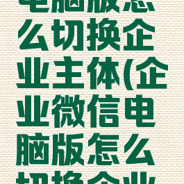 企业微信电脑版怎么切换企业主体(企业微信电脑版怎么切换企业主体信息)