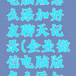 企业微信电脑版怎么添加好友聊天记录(企业微信电脑版怎么添加好友)