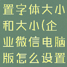 企业微信电脑版怎么设置字体大小和大小(企业微信电脑版怎么设置字体大小和大小一致)