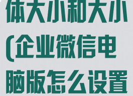 企业微信电脑版怎么设置字体大小和大小(企业微信电脑版怎么设置字体大小和大小啊)