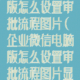 企业微信电脑版怎么设置审批流程图片(企业微信电脑版怎么设置审批流程图片显示)