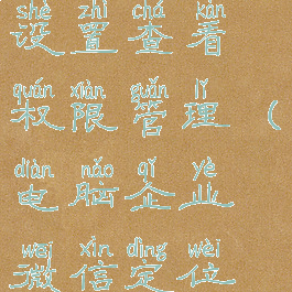 企业微信电脑版怎么设置查看权限管理(电脑企业微信定位权限设置在哪里)