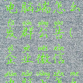 企业微信电脑端怎么发群公告(企业微信电脑上怎么发群公告)