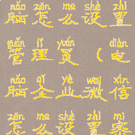 企业微信电脑怎么设置管理员(电脑企业微信怎么设置密码)