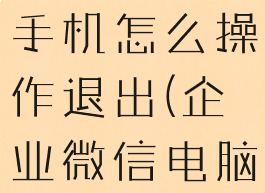 企业微信电脑自动登录手机怎么操作退出(企业微信电脑自动登陆怎样关闭)
