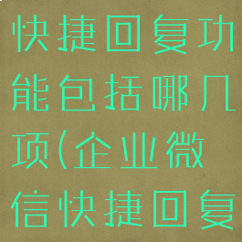 企业微信的快捷回复功能包括哪几项(企业微信快捷回复内容)