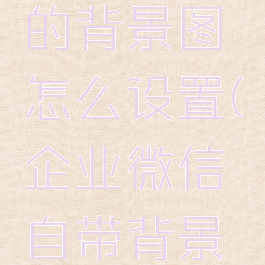 企业微信的背景图怎么设置(企业微信自带背景图原图)