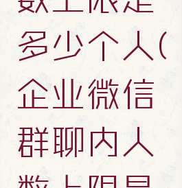 企业微信群聊内人数上限是多少个人(企业微信群聊内人数上限是多少个人啊)