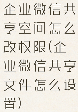 企业微信共享空间怎么改权限(企业微信共享文件怎么设置)