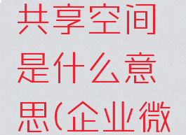 企业微信共享空间是什么意思(企业微信共享)