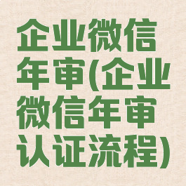 企业微信年审(企业微信年审认证流程)